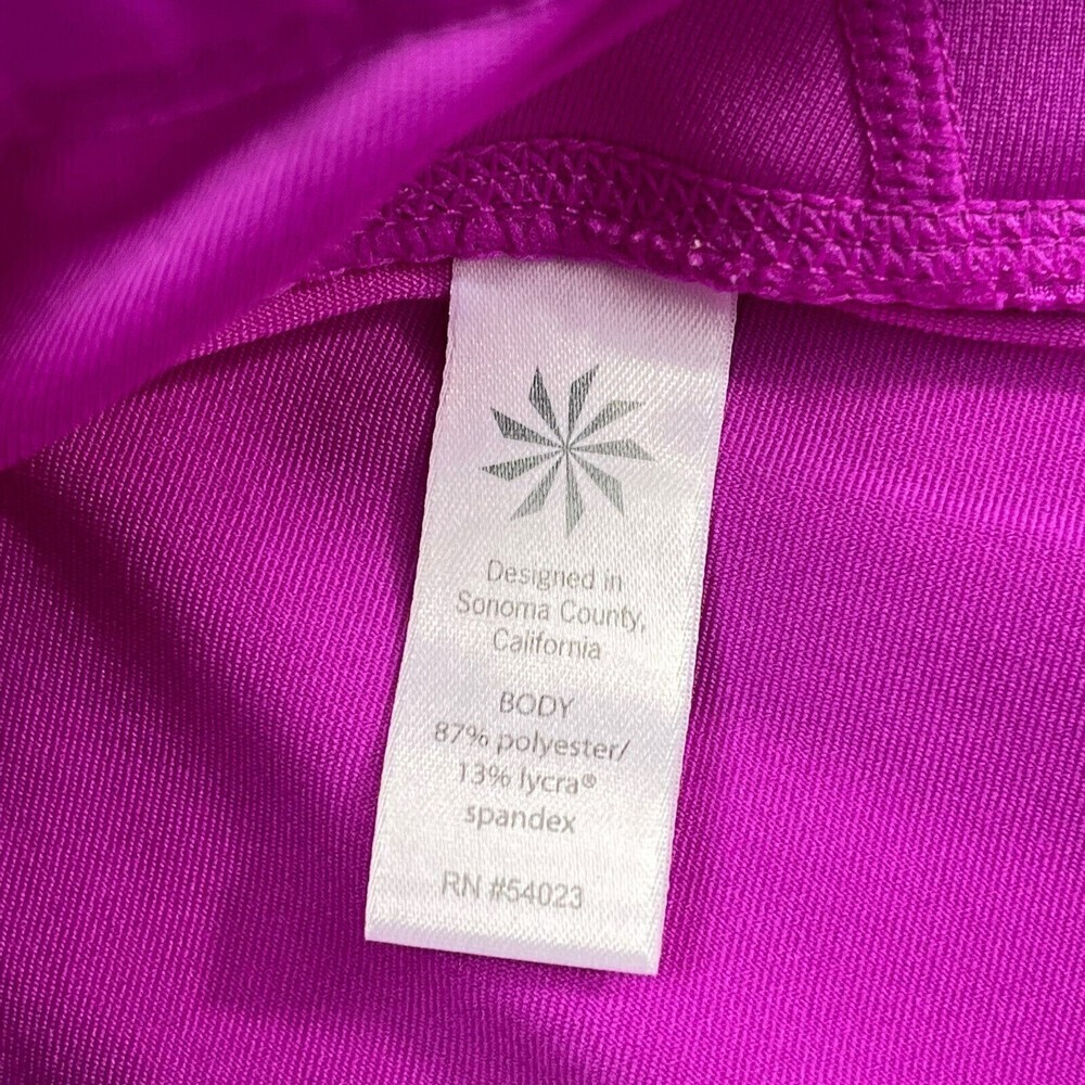 Athleta M Purple Cropped Adjustable Elastic Draw Chord Leggings Pocket Lycra - Picture 4 of 10
